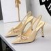 7317-H105 Sexy Nightclub Goddess High Heels European And American Style Bowknot Patent Leather Pointed Toe Backless_vogvips.com