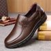 Men's Casual Leather Shoes Large Size Comfortable Business Anti-slip Soft Bottom Middle Age Dad Shoes Rubber Bottom_vogvips.com