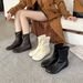 2025 New Elastic Simple Style Round Toe Height-Increasing Slimming Flat Versatile Short Women's Boots_vogvips.com