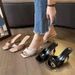 Simple Retro Style Thin-heeled Outdoor Sandals For Women, 2025 New Summer Square-toed Strap Sexy High-heeled Slippers_vogvips.com