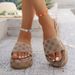 Summer Women's Platform Wedge Sandals plus Size Denim Cross Strap Shoes_vogvips.com