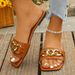 Plus-size Flat Slippers Women Wear Chain Open-toe Flip-flops Fashion Sandals_vogvips.com