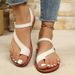 New Summer Fashion Solid Color Low-heeled Roman Sandals Comfortable PU Beach Shoes Women's Luxury Round Toe Flip-flops_vogvips.com