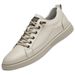 Men's Casual Board Shoes Two-layer Cowhide Hong Kong Style Tide And Breathable Flat-bottomed Men's Small Leather Shoes Elastic Shoes_vogvips.com