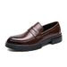Large Size Low-top Fashion Casual Leather British Style Men's Thick-soled Slip-on Lazy Business Shoes 2886_vogvips.com