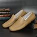 Live Broadcast Genuine Leather Plush Moccasins Trendy Casual Leather Shoes Cowhide Slip-On Driving Fashion Shoes Large S_vogvips.com