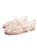 Embroidered Pearl Ballet For Women Fashion Hollow Mesh Round Toe Flat Mary Jane Shoes With Strap_vogvips.com