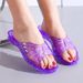 New Bathroom Plastic Slippers For Outdoor Wear, Summer Crystal Slippers For Women, Non-Slip Transparent Odor-Resistant Jelly Slippers_vogvips.com