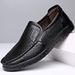 Men's Hollow Leather Driving Casual Trendy Hole Shoes Summer New Large Size Low-Top Slip-On_vogvips.com