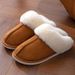 Home Furry Women, Autumn And Winter Fuzzy Indoor Warm Cotton Slippers For Men, Thick Sole_vogvips.com