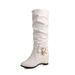 Butterfly Knot Round Toe Hidden Wedge Autumn Winter High Tube Women's Boots Plus Size Export 11-59_vogvips.com