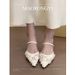 2025 Summer Mesh High Heels Hollow Pointed Closed Toe Stiletto Fairy Daily Lace Shallow Sandals In Various Sizes_vogvips.com