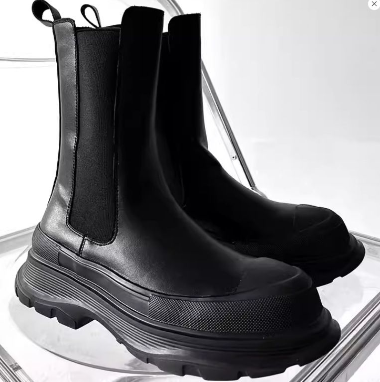 European Warm Series Thick-Soled High-Top Black Martin 2025 Autumn Winter New Niche Genuine Leather Men's Boots_vogvips.com