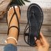 Women's Casual Flat Flip-flop Sandals For Foreign Trade, 2026 New Model, Woven Slip-on Roman Beach Shoes, Large Size 43_vogvips.com