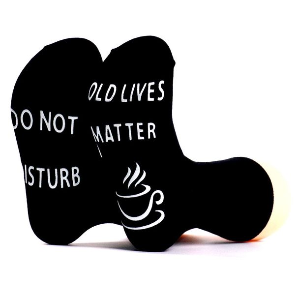 All-cotton mid-tube socks Creative socks sole letter non-slip adhesive floor socks casual socks_vogvips.com