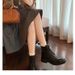 Grape Mom Same Autumn Winter New Short Washed Shrink Pattern Horse Leather Round Toe British Style Lace-up Thick Sole_vogvips.com