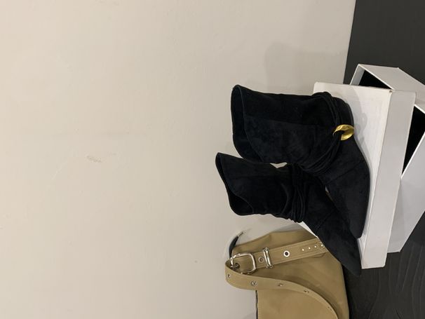 Cowhide Version ~ Fashionable Wasteland Style Pointed Toe Short For Women 2025 New Mid-Calf Elegant Two-Way Wear Slouch_vogvips.com