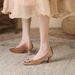 6388-2 Toe High Heel Women 2025 Autumn New Women' Thin Heel Shallow Mouth Rhinetone Square Buckle Elegant Single_vogvips.com
