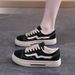 Black Canvas Women, New Breathable Low-top Sneakers, Trendy Korean Style, Versatile Soft-soled Hong Kong Style Women's_vogvips.com