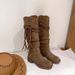Wasteland Style Tassel Knight For Women 2024 Autumn New Thick Heel Over-the-Knee Long Slimming Pile Boots_vogvips.com