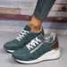 Sneakers Fashion Wedges Platform Lace Up Vulcanized For Women Sport Running Shoes Leather Casual Shoe Tenis_vogvips.com