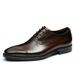 Men’s Shoes British brogue carved leather shoes business formal genuine leather pointed toe three joint Oxford shoes_vogvips.com