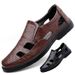 Men's Casual Leather Shoes, Hole Leather Shoes, Middle-aged Driving Shoes, Men's Shoes_vogvips.com