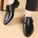 Aofu 3756 New Pointed Business Leather For Men With European Style Metal Buckle Men's Shoes_vogvips.com