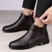 Men's Head Casual Men's Leather Boots Sleeve Breathable Martin Boots Flat Heel Leather Boots Men's Shoes_vogvips.com