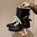 2025 New Versatile Casual Height-Increasing Martin For Women, British Style Round-Toe Lace-Up Sports Ankle Boots_vogvips.com