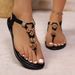 2026 New European And American Fashion Flat Flip-Flop For Women, Bohemian Style Versatile Elastic Strap Thong Sandals_vogvips.com