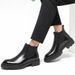 European Warm Series Winter Cotton Martin Mid-Top British Style Slip-On Short Thick Sole Korean Version Trendy Motorcycle Leather Boots Men_vogvips.com