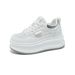Leather Thick-Soled White Sneakers For Women 2026 Summer Women's With Internal Height Increase, Casual, Fashionable,_vogvips.com