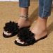Women's Shoes Large Size Summer New Single Slotted Flat Casual Sandals With Flower Soft Soled Beach Shoes_vogvips.com