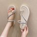 French Evening Breeze Water Diamond Pearl Toe Slippers For Women's Summer Outwear 2025 New Fairy Dress With Clamping_vogvips.com