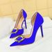 626-K7 Wind Thin Banquet Women's Shoes, Super High Heels, Shallow Mouth, Pointed Side Hollow Metal Buckle Single Shoes_vogvips.com