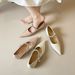 Pointed Rhinestone Single Shoes Women's French Temperament Shallow Mouth Word Belt Mary Jane Shoes Flats_vogvips.com