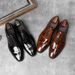 Voyage 2022 New Men's Leather First Layer Cowhide Split Edge Bead Business Formal British Style Three-Section Uniform Shoes_vogvips.com