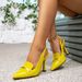 Fashion Women's Shoes Solid Color High Heel Holiday Back Strap Sandals Pointed Toe Stiletto Heels Cross-Border_vogvips.com