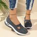 Women's 2025 Spring/summer Cross-border Large Size Women's Slip-on Fly-knit Mesh Shoes, Mom's Shoes_vogvips.com