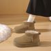 Versatile Western Style Snow Boots For Women New Winter Short Tube Fashion With Plush And Thick Outer Wear Trend,_vogvips.com