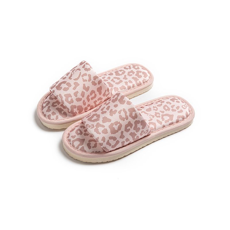 Cross-border EVA Silk Leopard Print Linen Slippers For Women, Simple European And American Style Indoor Home All-season Open-toe Cotton And Linen Slippers_vogvips.com