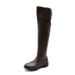 Plus Size Over-the-Knee 2025 Autumn Winter New British Style Chunky Heel Slip-On Women's Leather Boots_vogvips.com