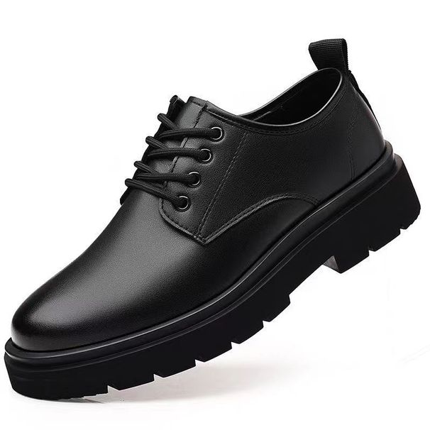 Men's Business Casual Oxford Shoes - Soft Sole Lace-Up Dress Shoes For Spring, Black Slip-Resistant Formal Shoes_vogvips.com