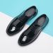 Euro Step Business Formal Leather Shoes Men, Shiny Brogue With Carved Pattern, 10CM Increase, Lace-up Thick Sole, 8CM Height_vogvips.com