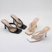 Women's Shoes Summer Metal Chain Square Toe Flip Flops For Women, High Heels, Stiletto Heels, Sexy Style Sandals_vogvips.com