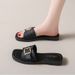Women's Summer Outdoor Slippers, New Non-slip Soft-soled Trendy Square Buckle Flat Sandals For Women, Cross-border_vogvips.com