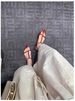 Grape Mom Style Elegant Wedge Pointed Personality High Heels One-Strap Open Toe Buckle Sandals For Women Genuine Leather_vogvips.com