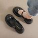 Platform Mary Jane Shoes Women's Word With French Bow Small Leather Shoes Thick Heel Single Shoes Women_vogvips.com