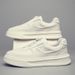 Men's Genuine Leather White Sneakers Platform Breathable Casual Board Shoes Comfortable Lightweight Fashion Trendy Sports_vogvips.com